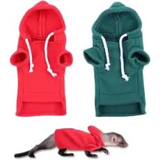 2 Pieces Ferret Clothes, Ferret Sweater Hoodie, Costume for Hamster, Guinea Pig, Bunny, Small Animal (Medium)