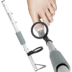 Cortador de Unhas com Lente de Aumento Transparente, Cabo Longo para Idosos, Auxílio para Mobilidade Reduzida, Ferrament