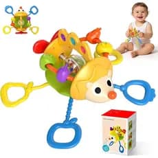 Brinquedos Sensoriais para Bebês de 3-6-9-12-18 Meses, Brinquedo de Silicone com Corda para Puxar, Presentes de Aniversá