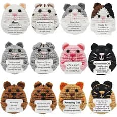 12 peças de bonecos de crochê de animais fofos, presentes de Natal e aniversário para mulheres e homens, brinquedo artes