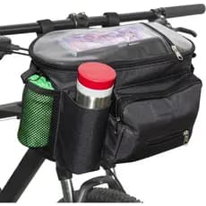 Bolsa Grande para Guidão de Bicicleta, Bolsa Frontal Grande para Armazenamento de Bicicleta, Bolsa Transparente de 9 Pol