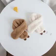 Bebê outono inverno quente bebê cachecol de pelúcia inverno meninos meninas bebê bonito crianças gola à prova de vento