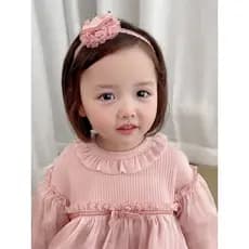 Bebê coreano rosa coroa bandana bebê princesa rosa início do verão gaze coroa elástica ins bandana
