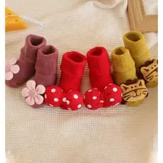 Meias de bebê dos desenhos animados outono inverno bonito boneca meio tubo meias de algodão puro bebê quente meias gross
