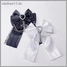 CLOT Feminino Laço Arco Gótico Cruz Grampo De Cabelo Rabo De Cavalo Acessórios BR