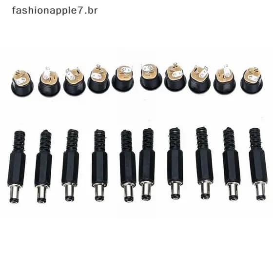 FASHI 1 Conjunto De 10 Pares 12V 3A Plugue Macho + Soquete Fêmea Kit De Conector DC Para Montagem Em Painel