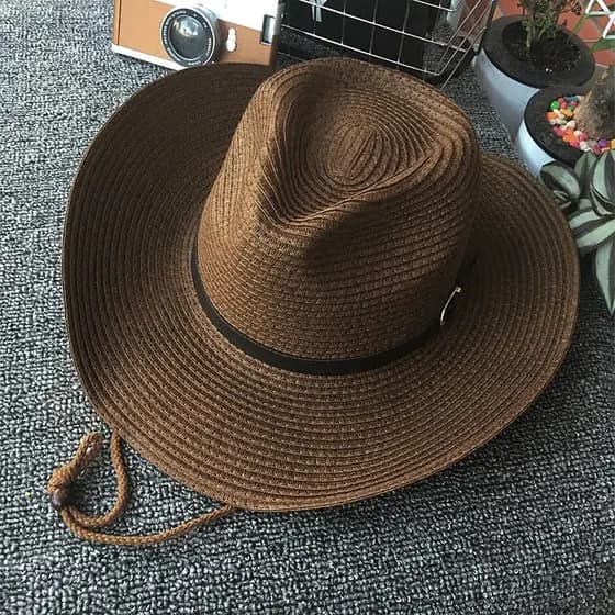 Chapéu de Cowboy masculino chapéu de palha espanhol feminino verão viagem protetor solar aba grande chapéu de sol dobráv