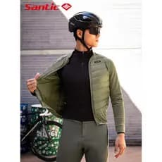 Santic santic santic masculino feminino outono inverno para baixo camisa de ciclismo bicicleta estrada leve à prova vent