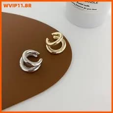 WVIP Vintage Círculo Duplo Falso Piercing Earcuff Estilo Coreano Brincos Falsos Para Mulheres Homens BR
