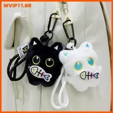 Chaveiro De Gato Preto De Pelúcia Fofo WVIP Com Olhos Grandes-Presente Para Mulheres E Casais BR