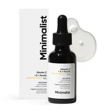 Sérum Facial Minimalista com 16% de Vitamina C+E+Ácido Ferúlico para Antienvelhecimento e Luminosidade |   Reduz os dano
