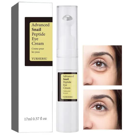Creme para a Área dos Olhos com Peptídeos de Caracol, 73% de Mucina de Caracol e 2% de Nicotinamida para Olheiras, Incha