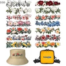 [gla] 7/14 Unidades Lindos Remendos De Transferência De Calor De Flores Em Roupas Fáceis De Cortar Vinil Térmico Para De