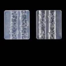 [glb] 2 Peças De Flores Em Relevo Para Escultura Unhas , Molde De Silicone Transparente 3D , Pétalas , Fabricação Acessó
