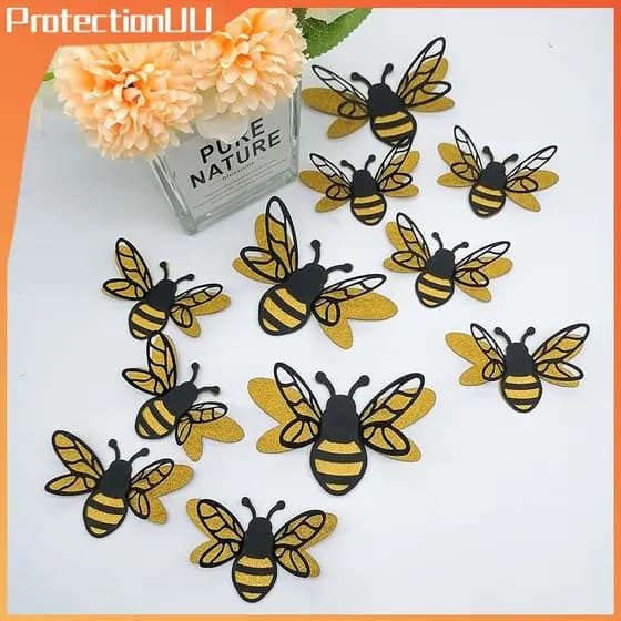 PROTE 12pcs 3D Dupla Camada Abelhas Adesivos De Parede DIY Casa Quarto Infantil Decoração De Casamento BR
