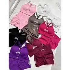 Estilo influenciador impresso europeu americano roupas de Fitness Shorts apertados colete estilo sutiã Yoga terno esport