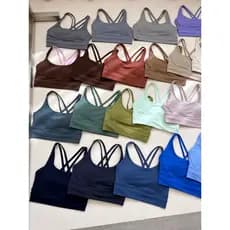 Casa número 9 bela volta roupa interior esportiva alças largas Push Up sutiã à prova de choque Yoga colete correndo mold