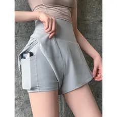Lan padrão solto correndo Shorts esportivos feminino de secagem rápida falso treinamento de duas peças Yoga calças quent