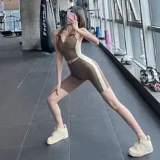 Lan padrão contraste cor Fitness terno influenciador magro cintura alta Hip-Lifting calças de Yoga mais magro olhar cicl