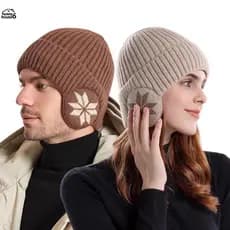 Diversão Novo Unisex Inverno Chapéu De Malha Com Earflap Moda Gorro Chapéus Para Homens Mulheres Ao Ar Livre Clássico Ma