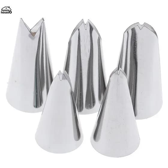 Conjunto Divertido De 5 Peças De Bicos De Folhas , Pontas De Pastelaria De Confeiteiro Inoxidável Para Decoração De Bolo