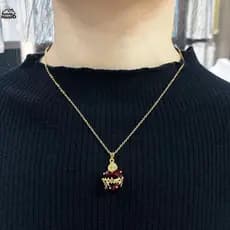 Diversão Na Moda Sagrado Nelace De Zircão Vermelho Coração Pingente Cruz Gargantilha Para Mulheres Jóias Presentes De Fe