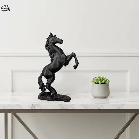 Estátua De Cavalo De Criação De Resina Divertida , Ornamento Animal Altamente Detalhado , Não Tóxica Para Pai , Mesa De