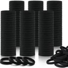 150 elásticos de cabelo, elásticos de cabelo pretos IKOCO para mulheres que não danificam o cabelo, presilhas de algodão