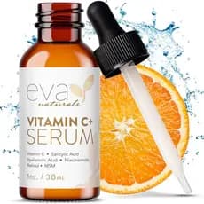 Sérum Facial de Vitamina C Eva Naturals – Antienvelhecimento, Removedor e Corretor de Manchas Escuras com Retinol, Ácido