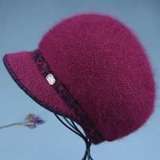 W chapéu de inverno feminino chapéu de lã de malha chapéu mãe engrossado chapéu quente avó à prova de frio chapéu de inv