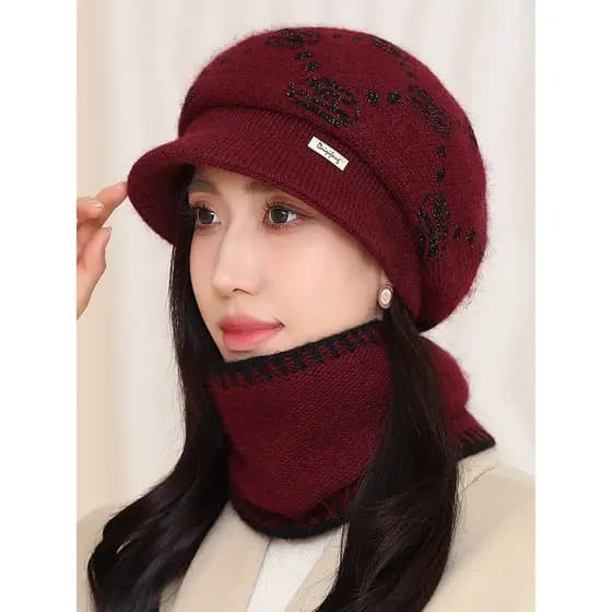Inverno mãe chapéu senhoras 2023 novo estilo lã de coelho quente idosos boné de pico idosos à prova de frio feminino cha