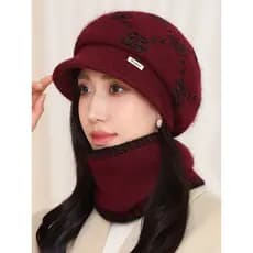 Inverno mãe chapéu senhoras 2023 novo estilo lã de coelho quente idosos boné de pico idosos à prova de frio feminino cha