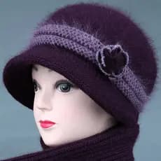 W inverno mãe de meia-idade chapéu quente avó coelho lã chapéu de malha velha senhora mais veludo grosso velho chapéu fe