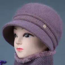 Chapéu para idosos feminino vovó inverno lã grossa quente chapéu de inverno meia-idade mãe idosa malha lã velho