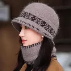 W inverno senhoras chapéu mãe chapéu de lã de pelúcia engrossado quente à prova de frio à prova de vento avó idosos chap
