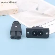 [yaobb] Tomada De Energia Masculina Fêmea Elétrica Embutida Conector AC 2.5A 250V Plugue Em Formato De 8 Soet COD
