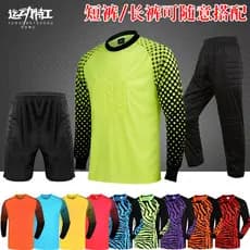 Terno de goleiro de futebol uniforme de goleiro masculino uniforme de manga comprida resistente a colisões acolchoado me