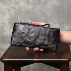 | 【carteira masculina couro】 | carteira masculina grande carteira masculina pequena ♔Couro genuíno Retro longo carteira
