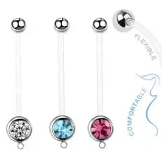 piercing umbigo bijuterias femininas ✶Europa américa venda quente acrílico umbigo prego haste macia umbigo anel mulheres