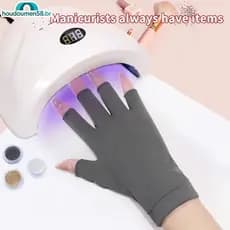 HOUDO 1 Par Anti UV Luvas De Unhas Gel Escudo Luva Meio Dedo Manicure Lâmpada LED Ferramentas Salão Arte Do Prego
