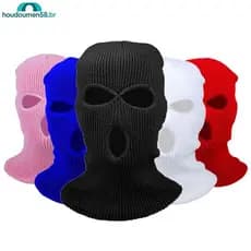 HOUDO Nova Moda Máscara De Esqui De Malha Com 3 Buracos , Facial Completa Quente De Inverno Para Esportes Ao Ar Livre