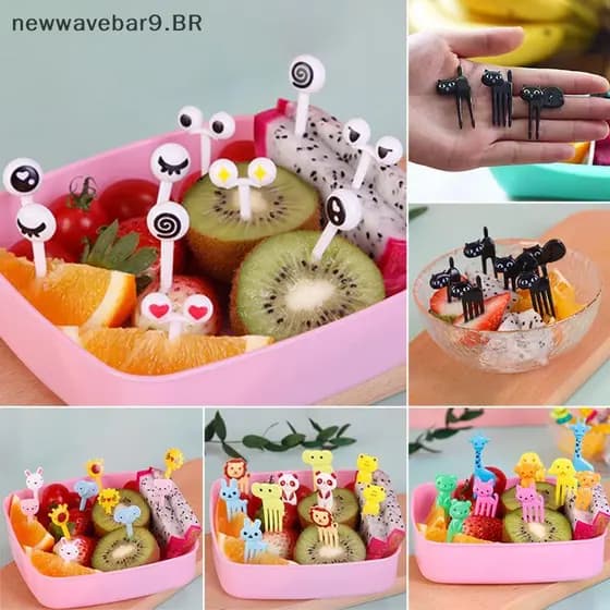 NWBR Mini Crianças Animal Fazenda Garfo De Frutas Desenhos Animados Sna Bolo Sobremesa Comida Fruta Dente Geléia