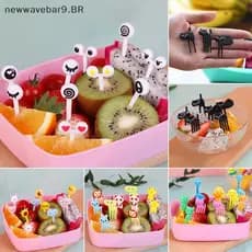NWBR Mini Crianças Animal Fazenda Garfo De Frutas Desenhos Animados Sna Bolo Sobremesa Comida Fruta Dente Geléia
