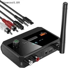 FCBR 5.3 Receptor De Áudio Sem Fio Suporte U-Disco Adaptador Com AUX 3.5mm RCA Óptico Ja Para Carro TV PC Alto-Falantes
