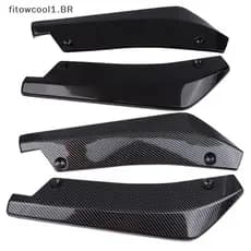 FCBR 1 Par De Winglets De Fibra De Carbono Extensão De Saia Lateral Universal Carro Dianteiro Traseiro Pára-Choque Tira