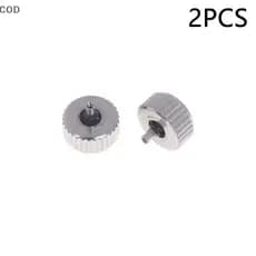 [QYA] 2 Peças Coroa De Relógio De Aço Cor Prata 4.5 Mm A 7 De Diâmetro Da Cabeça Com Poste Longo Para Reparo De Coroas B