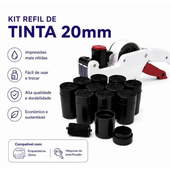 Refil de Tinta para Etiquetadora – Kit 5, 10, 20 e 30 Unidades | Fácil Instalação