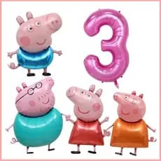 Os Balões Digitais De Folha De Alumínio Da Peppa Pig Representam A Era , Decoração De Festa Infantil QBTU