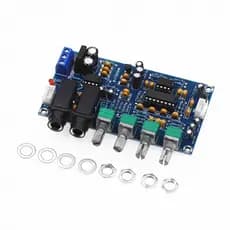 Placa Amplificadora De Microfone Digital Dupla AC12V De Madeira PT2399 De Reverberação De Karaokê fameing