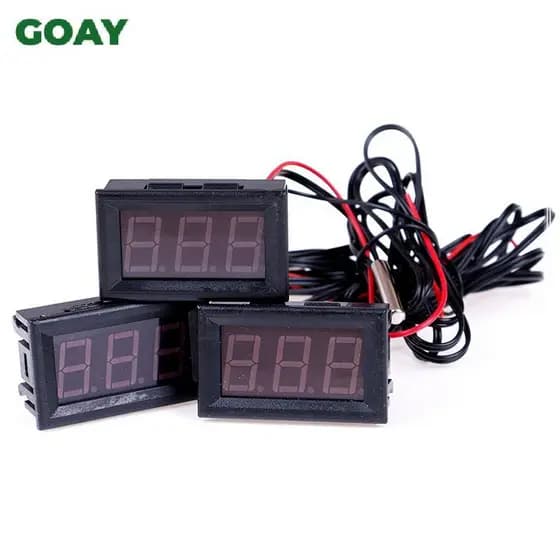 Medidor De Termômetro Digital De Monitoramento De Temperatura 12V De Madeira Com Sonda-50 ~ 110 ° C Fama